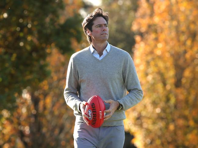 04/06/2020: AFL Chief Executive Gillon McLachlan has been a driving force in pulling the game from the biggest crisis it has faced, while negotiating the demands of different states. Stuart McEvoy/The Australian.