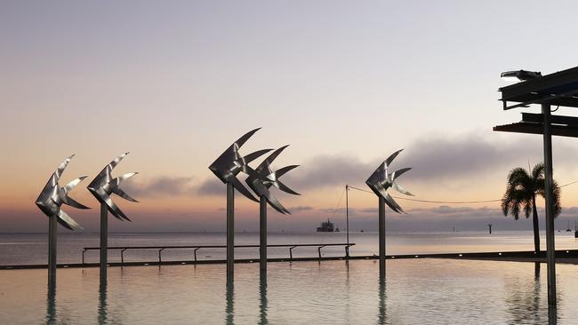 Sunrise over the Cairns Esplanade Lagoon. Picture: Brendan Radke