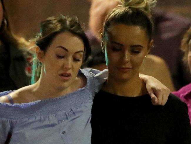 MANCHESTER, ENGLAND - MAY 23:  Police escort members of the public from the Manchester Arena on May 23, 2017 in Manchester, England.  There have been reports of explosions at Manchester Arena where Ariana Grande had performed this evening.  Greater Manchester Police have have confirmed there are fatalities and warned people to stay away from the area. (Photo by Christopher Furlong/Getty Images)