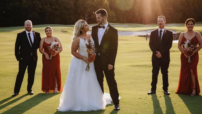 Ellie Smith and Jake Gliddon tied the knot at a private ceremony in Noosa. Picture: 60 Minutes