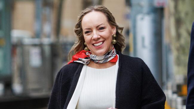 MP Renee Heath arrives at the Melbourne federal court as the defamation battle continues between Moira Deeming and Victoria Liberal Leader John Pesutto. Picture: Aaron Francis