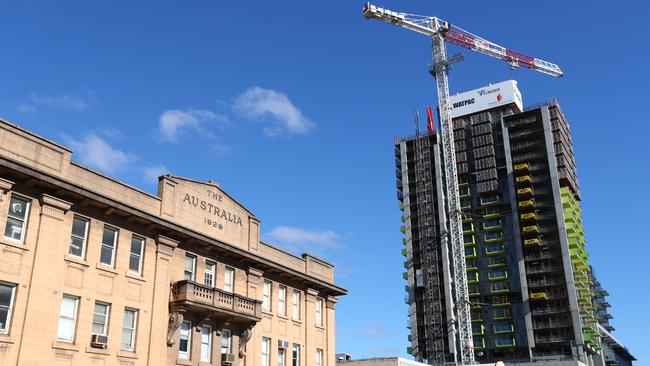 10.7.2018.Investigations have been launched into the construction of concrete panels at the Kodo apartments on Angas Street after the discovery a concrete panel had "shattered".PIC TAIT SCHMAAL.