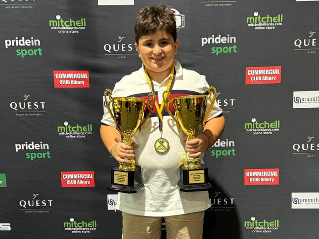 10-year-old Angelo Tsikouris has returned home to the Territory after becoming a Dual Australian Champion. Picture: Supplied