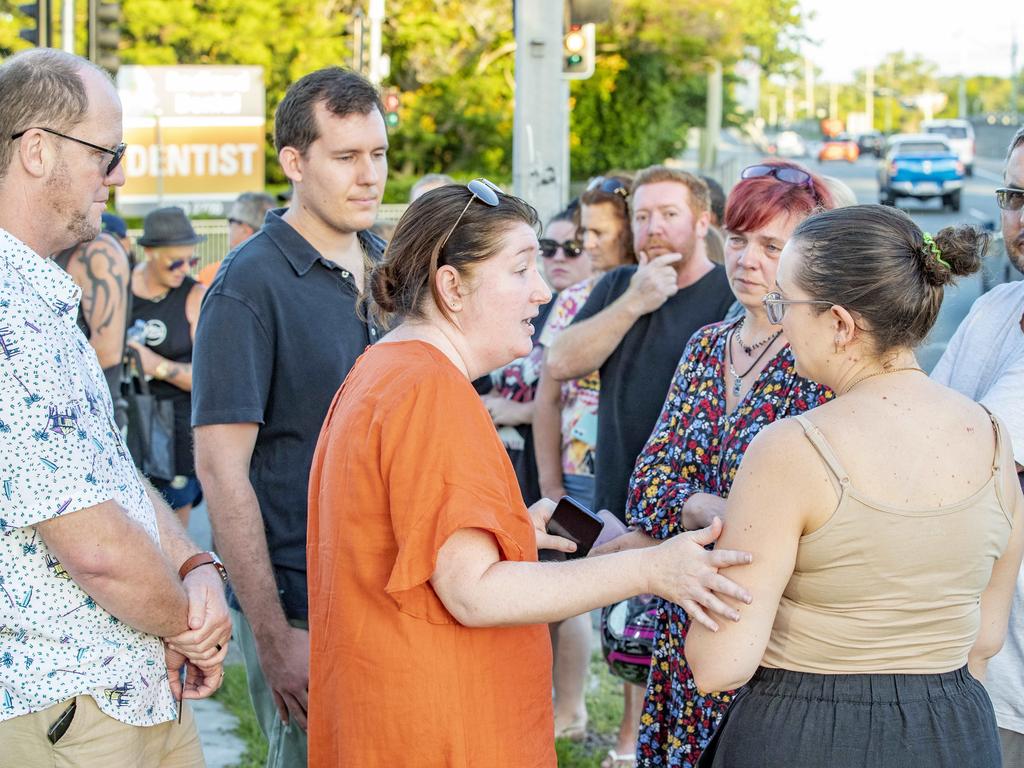 Aunt of Kate Leadbetter, Danielle Leadbetter (centre) at the vigil. Picture: Richard Walker