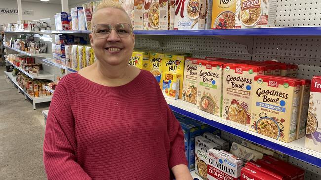 Geelong West resident Nat Russell, 42, uses the mini mart when times get a little tough, saying the cheaper food is a massive help.