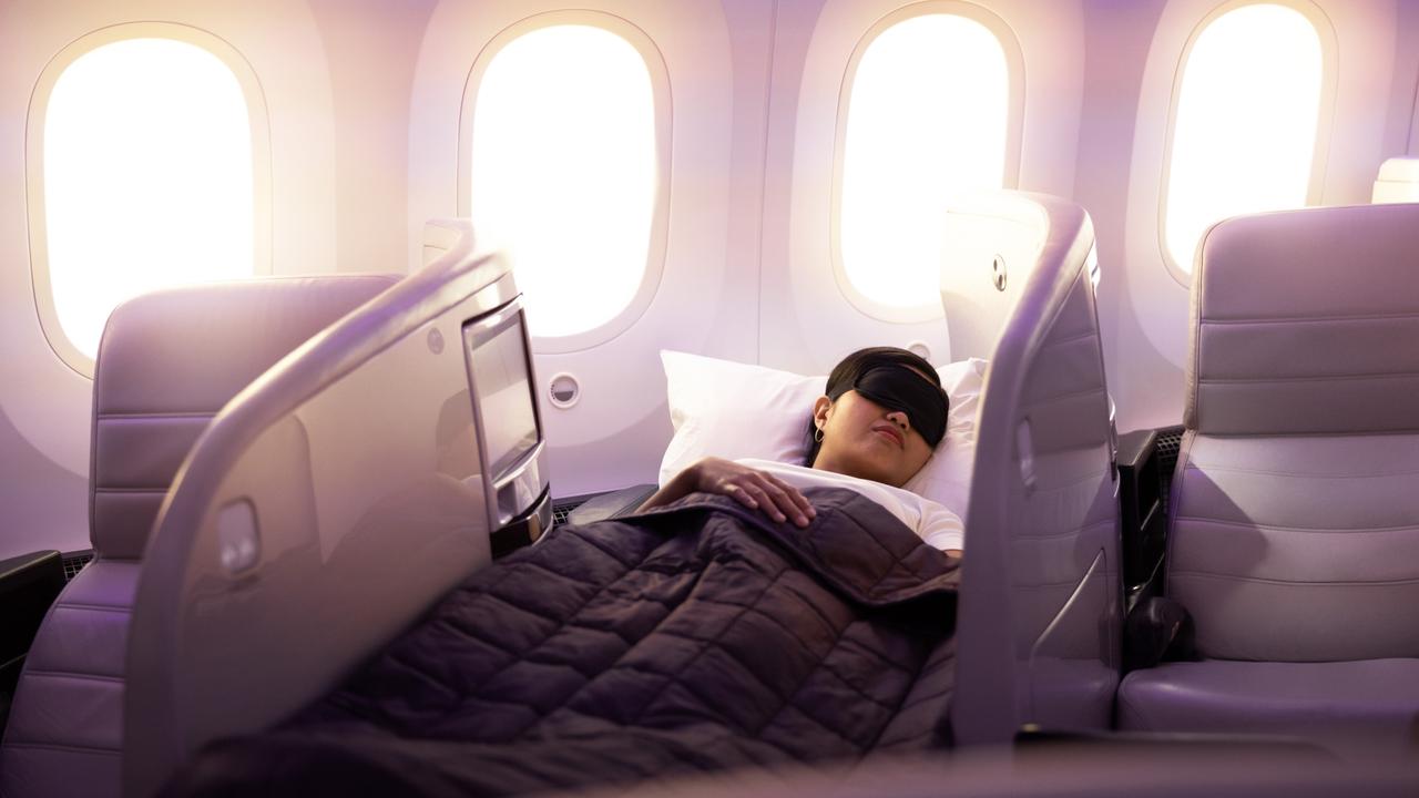 Crew convert your seat into a plush 80-inch lie-flat bed when you’re ready to sleep.