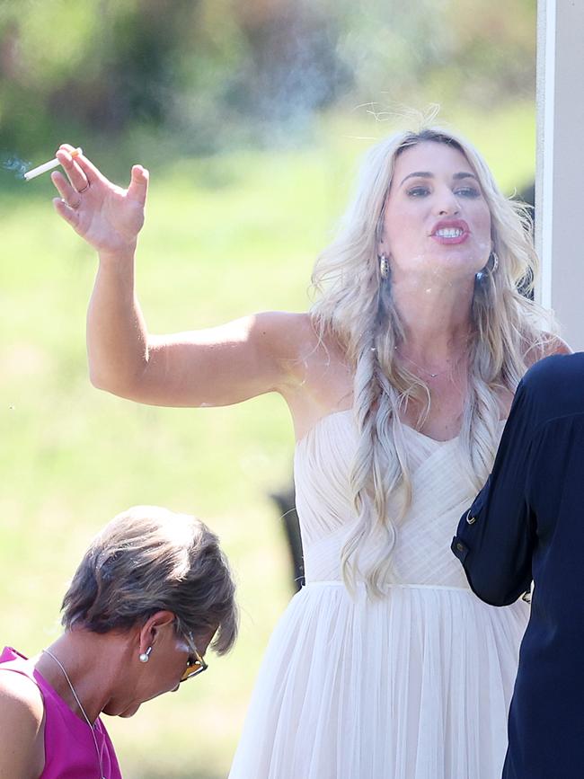 Barnaby’s daughter Odette, 20, revealed she was not invited to the wedding. Ms Campion is seen letting off some steam with guests. Picture: NCA NewsWire / Ben McDonald