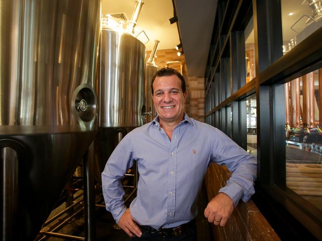 Ambarvale Hotel owner Colin Parras inside the brewery room. Picture;