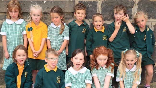 Inverleigh Primary School Combined B D classes Back Row From Left: Elizabeth Kichakov, Audrey Smith, Edith Hilsdon, James Irwin, Callan Cook, Oscar Leyden, Isabel Allen. Front Row From Left: Belle Discher, Aidan Pohlner, Maya Robinson, Amelie Bennett, Skye Robertson . Picture Mark Wilson