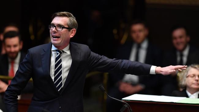 NSW Treasurer Dominic Perrottet speaks during Question Time in the Legislative Assembly at New South Wales Parliament House. Picture: AAP Image/Joel Carrett