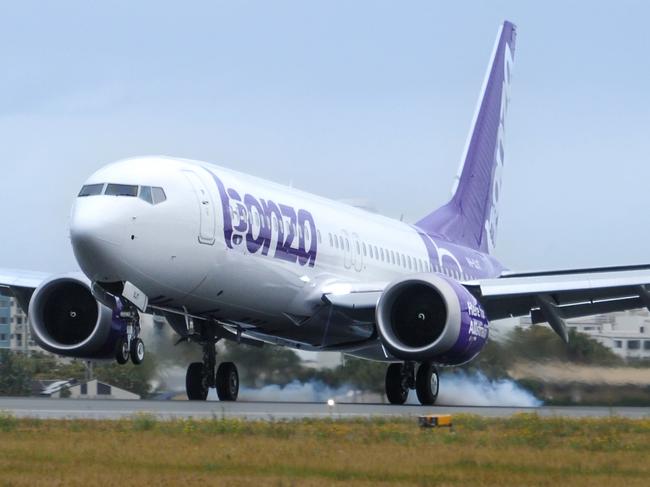 First Bonza 737 aircraft lands in Australia.Photo suppliedEscape 7 August 2022doc holiday