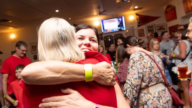 Attorney-General Natasha Fyles and Treasurer Nicole Manison won their seats by a landslide. Picture: Che Chorley