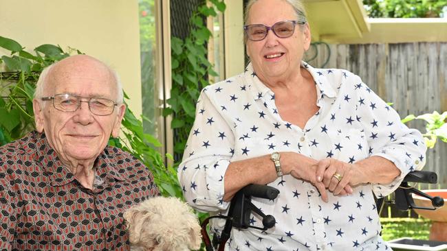 Maggie and Jim Copp, at their retirement complex in Smithfield, are grateful for the level of care they received from the Cairns Hospital Virtual Covid Ward.