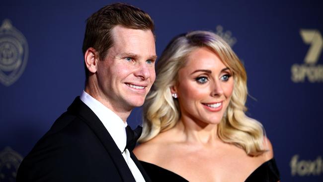 Steve Smith and wife Dani Willis. Picture: Graham Denholm/Getty