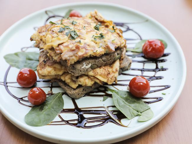 Bake Haus Cafe’s the ham, cheese and tomato omelette is an absolute winner. Picture: Mark Cranitch