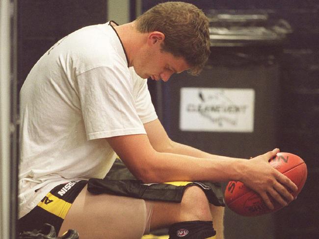 Paddy Steinfort prepares before a game in 2001.