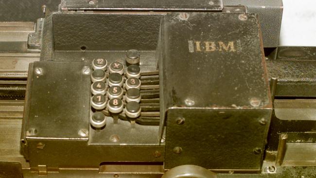 The IBM card sorting machine on display at the United States Holocaust Museum. Picture: William Philpott/Liaison