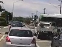Dashcam footage of a bus crash on the Sunshine Coast.