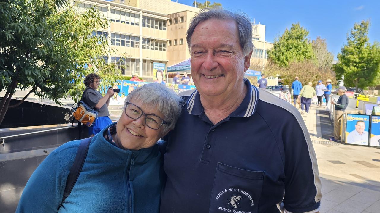Pre-pollers in the seat of Groom in Toowoomba. Angie and Jim voted for Alyce Nelligan of the Greens.