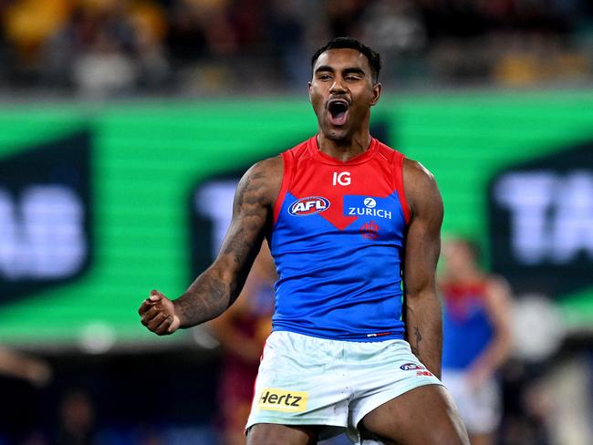 Kysaiah Pickett threatened to take the game away from Brisbane. Picture: Bradley Kanaris/Getty Images