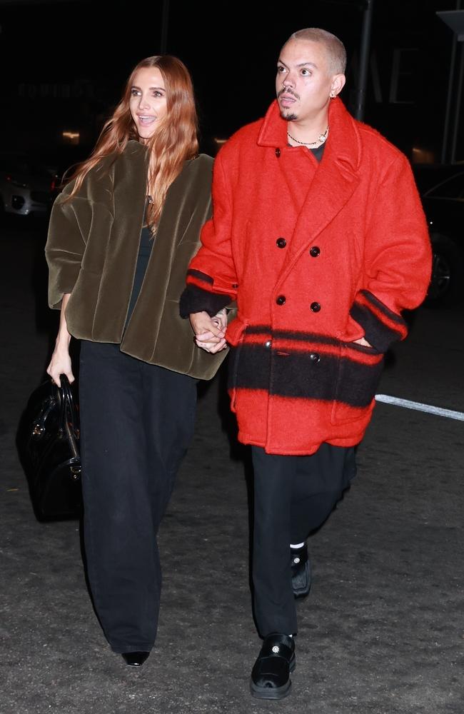 Singer Ashlee Simpson and husband of ten years Evan Ross walk hand in hand for a date at Mr Chow in LA. Picture: affinitypicture / BACKGRID