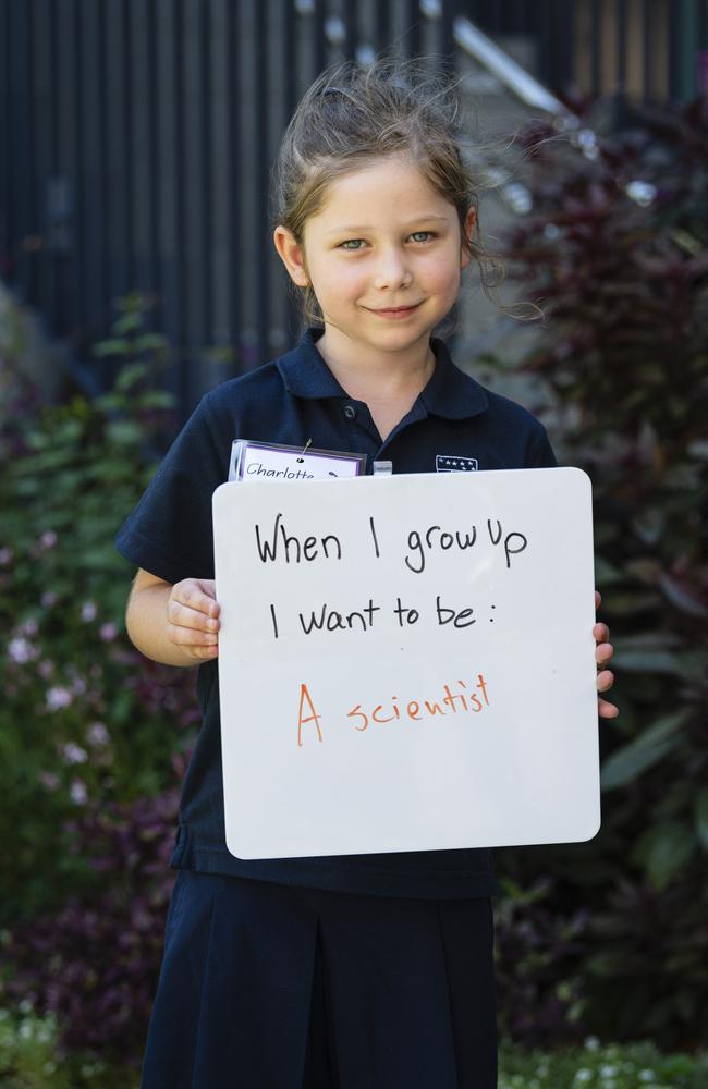 Our Lady of Lourdes prep student Charlotte on the first day of school, Wednesday, January 29, 2025. Picture: Kevin Farmer