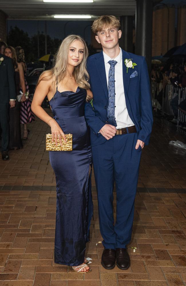 Jasi Preston partners Zander Gentry to the Toowoomba Grammar School formal at Rumours International, Wednesday, November 13, 2024. Picture: Kevin Farmer