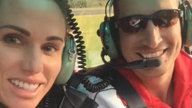 Paul Travis Callender and Amber Patrice Callender in a helicopter. Photo: Facebook