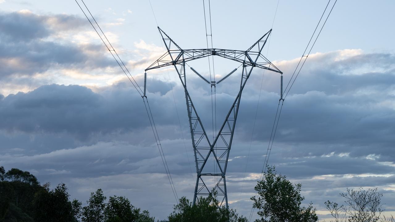 Powerlines already constructed running cross Mary Valley Rd near Imbil and Borumba Dam, pictured in July, 2023. Picture: Christine Schindler