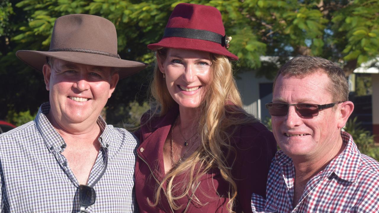 Gympie Turf Club Winter Race Day July 17. Alf Ryan, Naree Wood and Peter Agnew. Photos: Josh Preston