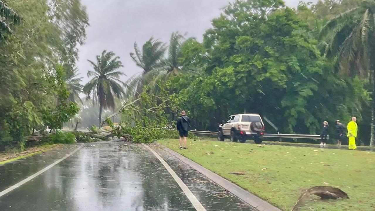 Queensland Police have warned residents not to travel unless absolutely necessary with a large amount of debris on the road.