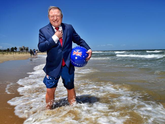 Peter Hitchener at Port Melbourne beach. Picture: Tony Gough