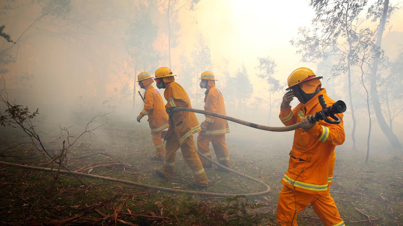 Firefighters battle a blaze near Benloch during last summer’s bushfires. Picture: Mark Stewart