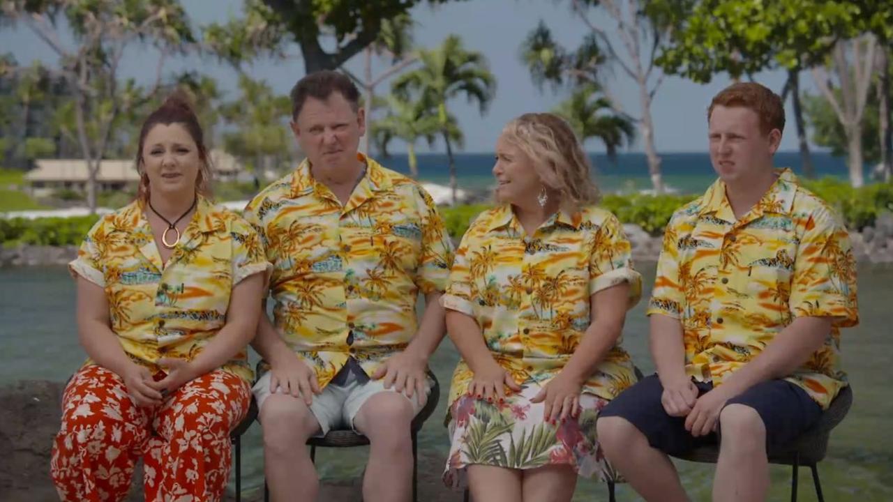 The Fren family visited Hawaii this season. Picture: Channel 9 