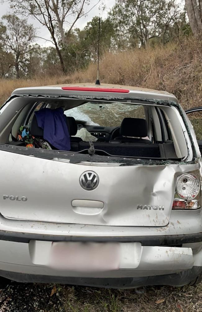 The wreckage of the car that Yoda escaped from. Photo: Gemma Feasey.