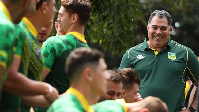 Kangaroos coach Mal Meninga wants Phil Gould and Wayne Bennett on board if the cross-code Test against the All Blacks comes to fruition. Picture: Brett Costello