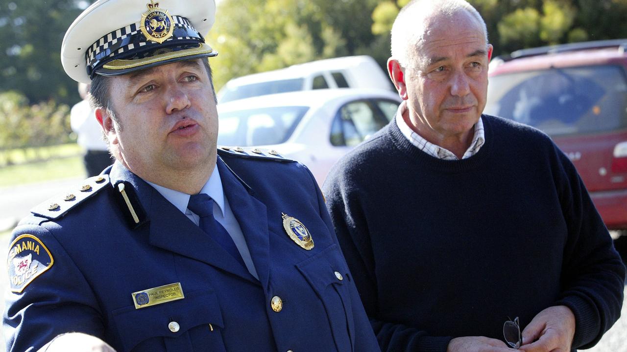 Beaconsfield Mine Disaster, from left Inspector Paul Reynolds and West Tamar Mayor Barry Easther at the Beaconsfield Mine