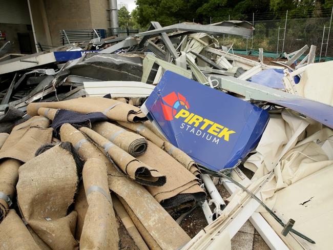 The demolition of Parramatta Stadium continues.