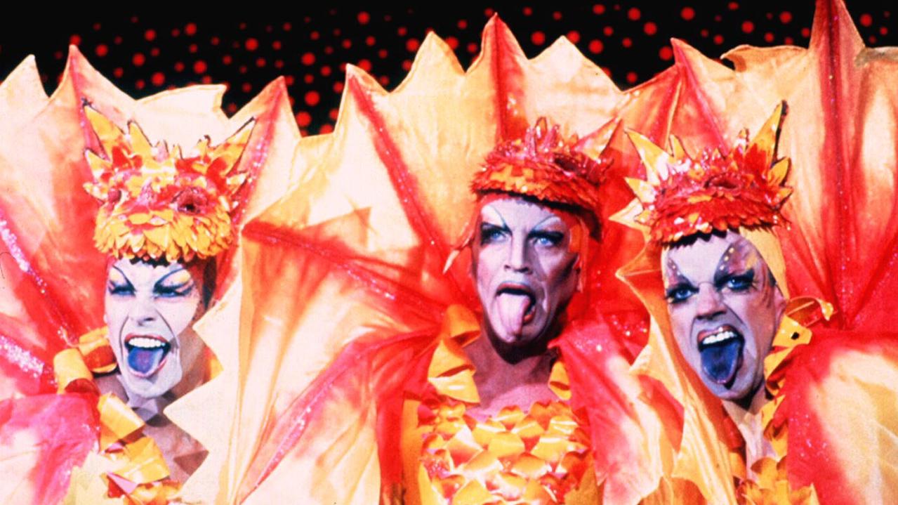 Actors in film "The Adventures of Priscilla, Queen of the Desert" Guy Pearce, Terence Stamp &amp; Hugo Weaving. Picture: Supplied