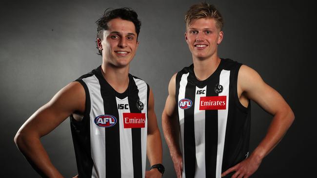 Collingwood recruits Trent Bianco and Jay Rantall. Picture: Michael Klein