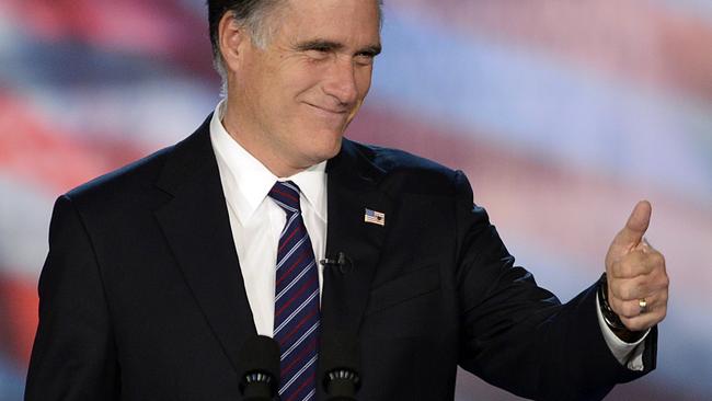 Romney at his concession speech after the 2012 election.