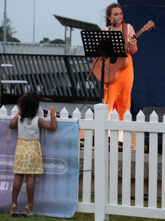 Mackay’s Tiffany Grace entertains the crowd at the New Year's Eve River Party at Bluewater Quay on Saturday, December 31, 2022. Picture: Andrew Kacimaiwai