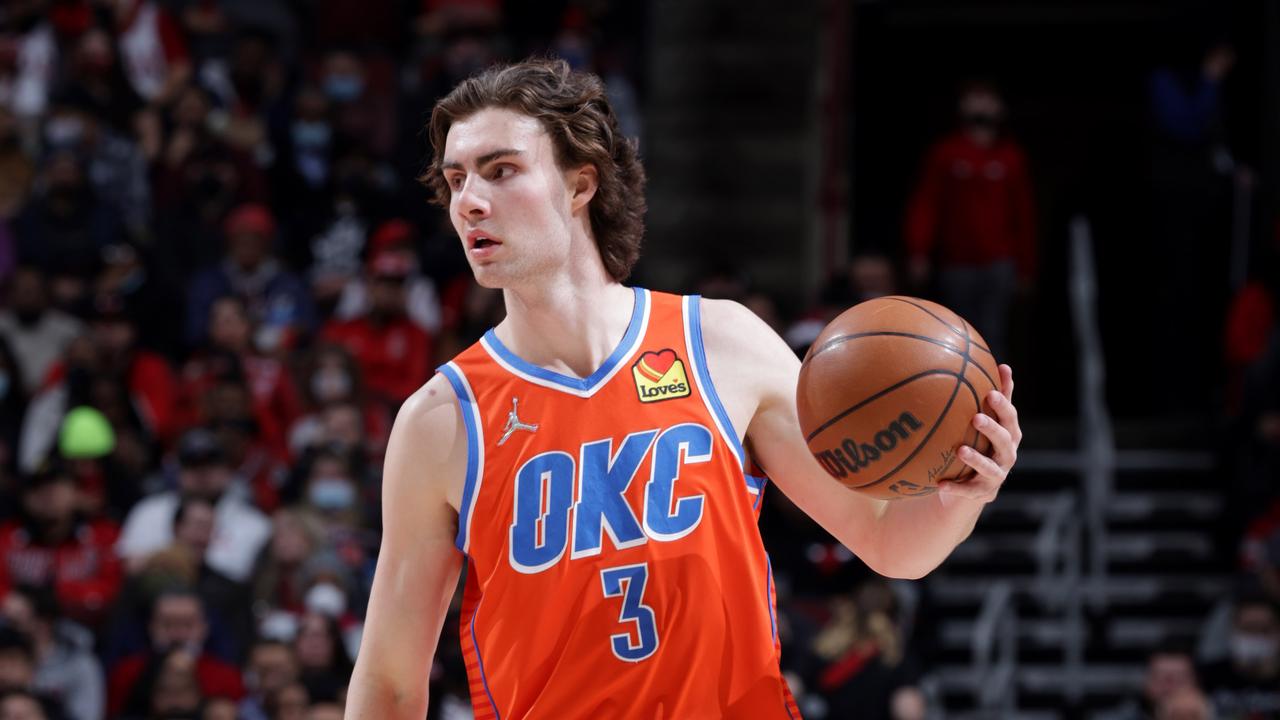 Josh Giddey had a career night against the Knicks in MSG. (Photo by Jeff Haynes/NBAE via Getty Images)