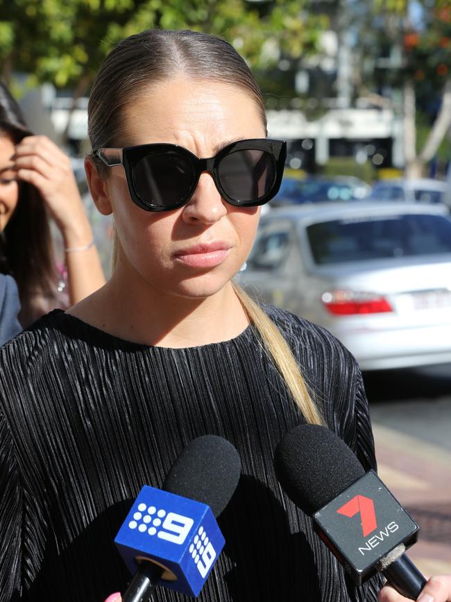 Candice Lee Chmieluk outside Southport Court in 2017. Picture: Glenn Hampson