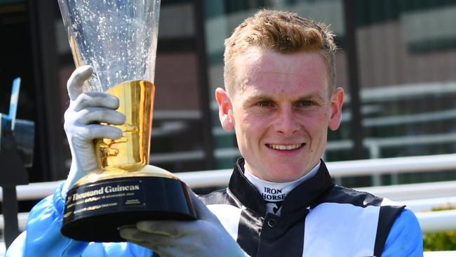 Ethan Brown won the Group 1 Thousand Guineas last Saturday. Picture: Vince Caligiuri/Getty Images