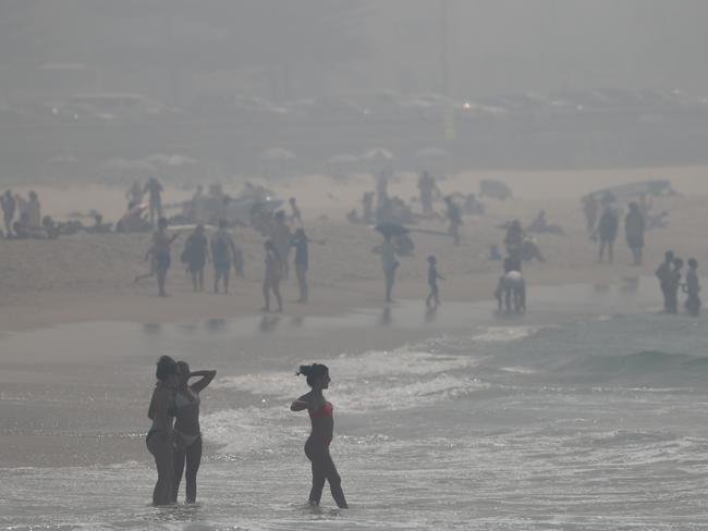 In some parts of Sydney the soot particle reading was a massive 734 compared with the normal reading of under eight. Picture: Dylan Robinson.