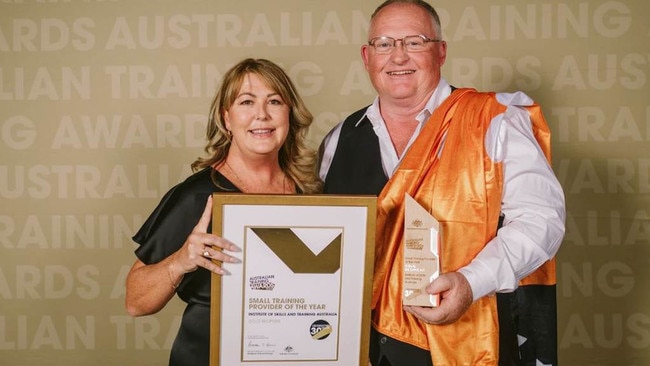 The Institute of Skills and Training Australia won the gold award for the Small Training Provider of the Year. Picture: Supplied