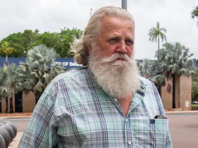 Darwin contractor Craig Williams outside the Darwin Local Court where he stands charged with industrial manslaughter over the death of a construction worker in April 2020. Picture: Pema Tamang Pakhrin