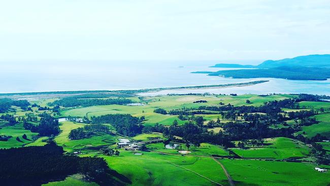 Bream Creek dairy, Tasmania. The Bignell family. Picture: Supplied.