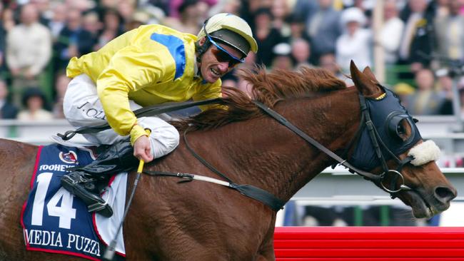 Damien Oliver scored an emotional win aboard Media Puzzle in 2002.